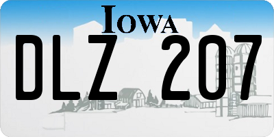 IA license plate DLZ207