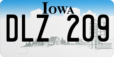 IA license plate DLZ209