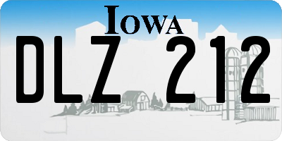 IA license plate DLZ212