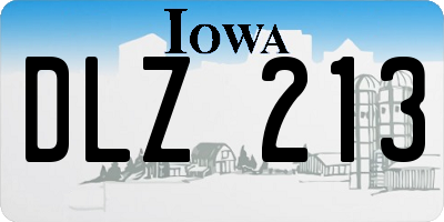IA license plate DLZ213