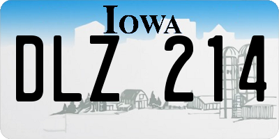 IA license plate DLZ214