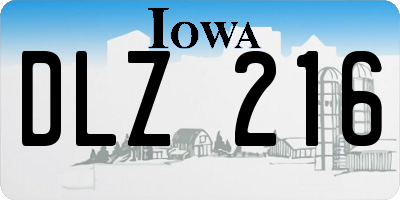 IA license plate DLZ216