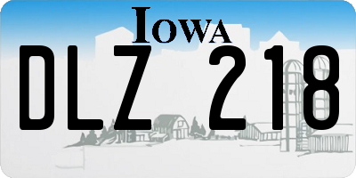 IA license plate DLZ218
