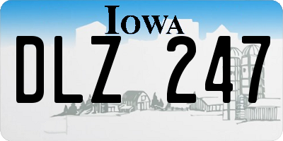 IA license plate DLZ247