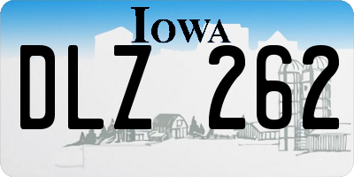 IA license plate DLZ262