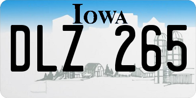 IA license plate DLZ265