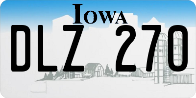 IA license plate DLZ270