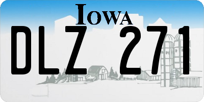 IA license plate DLZ271