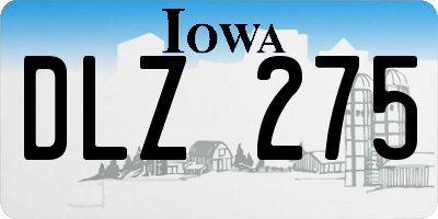 IA license plate DLZ275