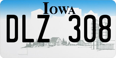 IA license plate DLZ308