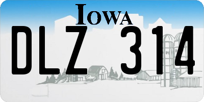 IA license plate DLZ314