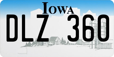 IA license plate DLZ360