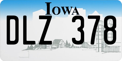 IA license plate DLZ378