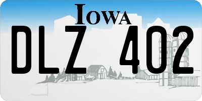IA license plate DLZ402