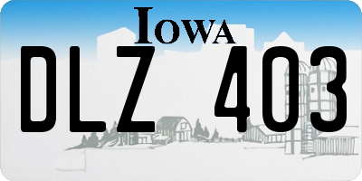 IA license plate DLZ403