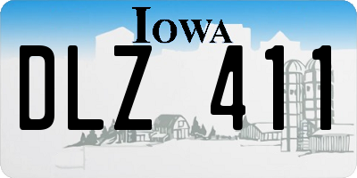 IA license plate DLZ411