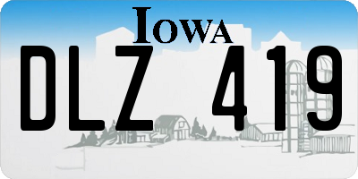 IA license plate DLZ419
