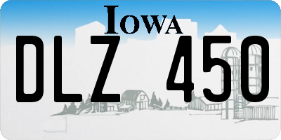 IA license plate DLZ450