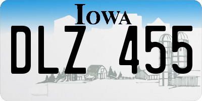IA license plate DLZ455