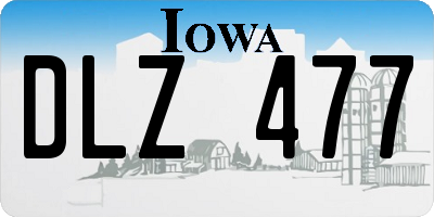 IA license plate DLZ477