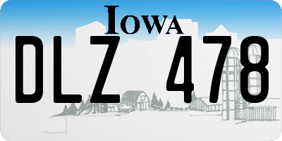 IA license plate DLZ478