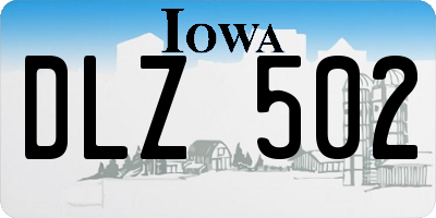 IA license plate DLZ502