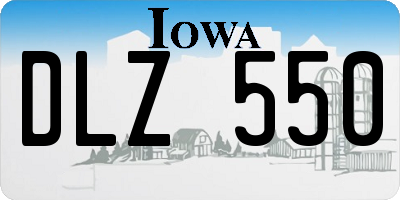 IA license plate DLZ550