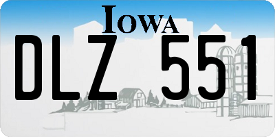 IA license plate DLZ551