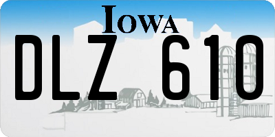 IA license plate DLZ610