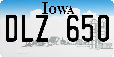 IA license plate DLZ650