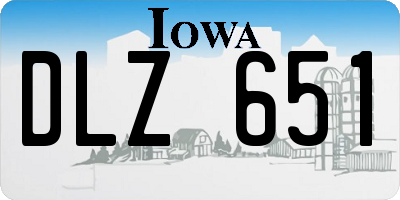 IA license plate DLZ651