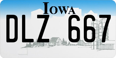 IA license plate DLZ667