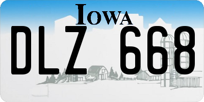 IA license plate DLZ668