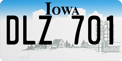 IA license plate DLZ701