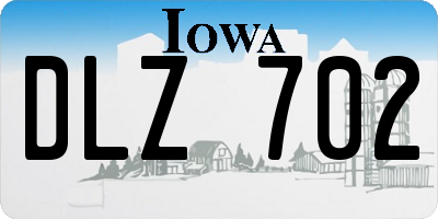 IA license plate DLZ702