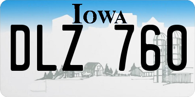IA license plate DLZ760