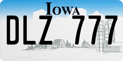 IA license plate DLZ777