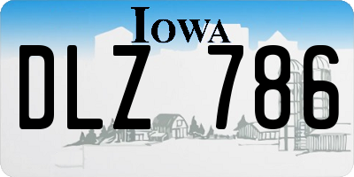 IA license plate DLZ786