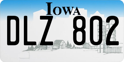 IA license plate DLZ802