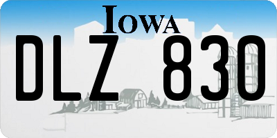 IA license plate DLZ830