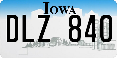 IA license plate DLZ840