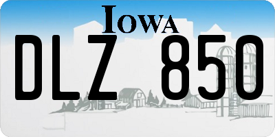 IA license plate DLZ850