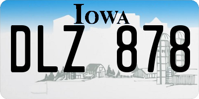 IA license plate DLZ878