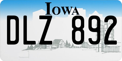 IA license plate DLZ892