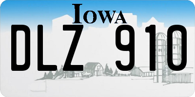 IA license plate DLZ910