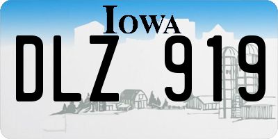 IA license plate DLZ919
