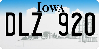 IA license plate DLZ920