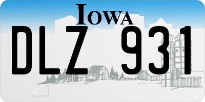 IA license plate DLZ931