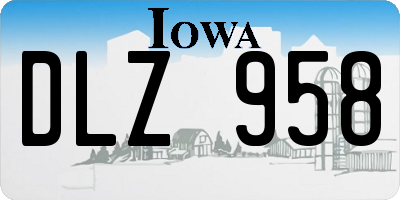 IA license plate DLZ958