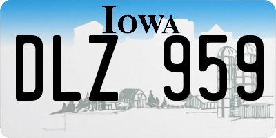 IA license plate DLZ959